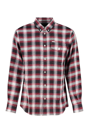 Checked linen shirt-0